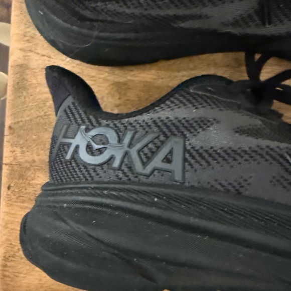 Hoka One One Black Athletic Shoes with Mesh Upper - Picture 2 of 3